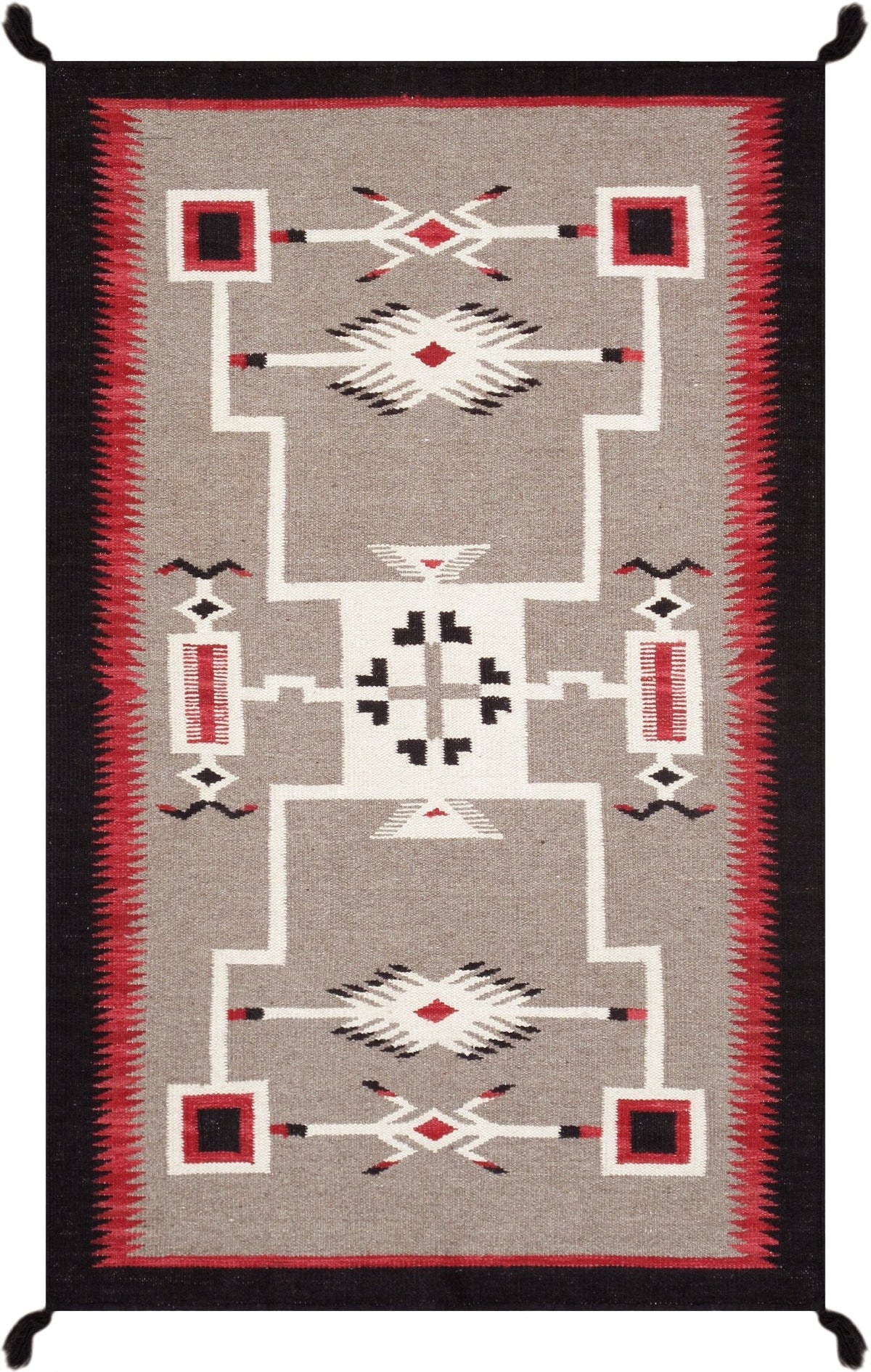Alfombra de lana kazaka caucásica antigua del siglo XVIII para sala de estar - 3'7'' X 7'5''
