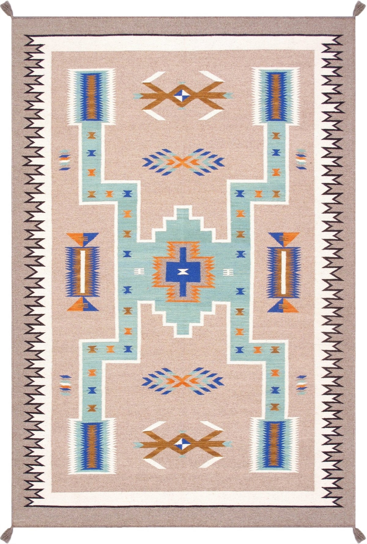 Alfombra de lana kazaka caucásica antigua del siglo XVIII para sala de estar - 3'7'' X 7'5''