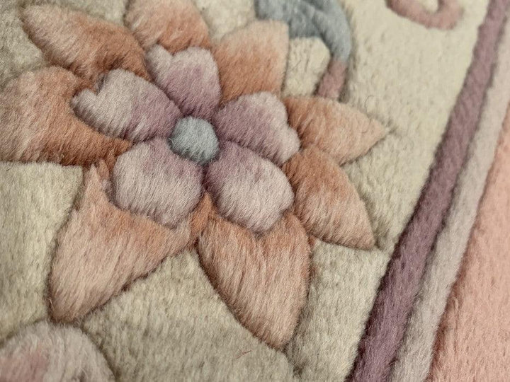 Canvello Rose color Fine Hand Knotted Chinese Peking Runner 2'3'' X 12' - Canvello