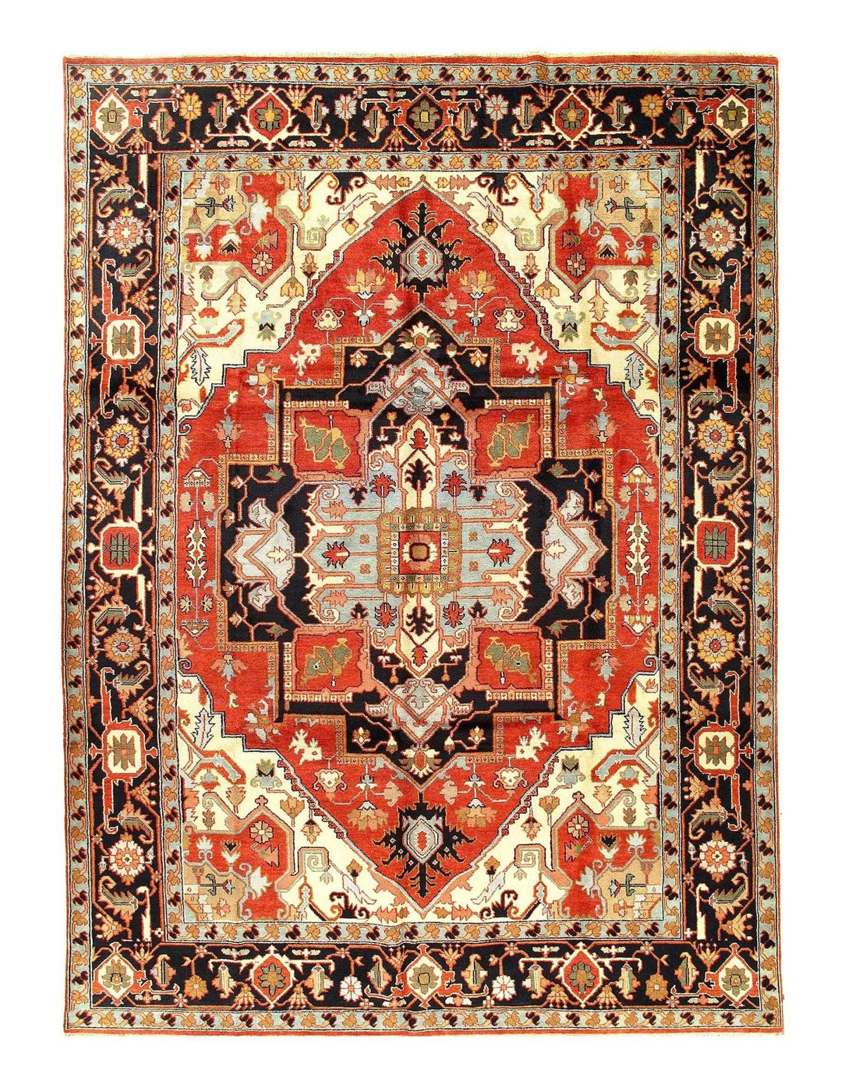 Canvello Rust Silkroad serapi design Rug - 9' X 12' - Canvello