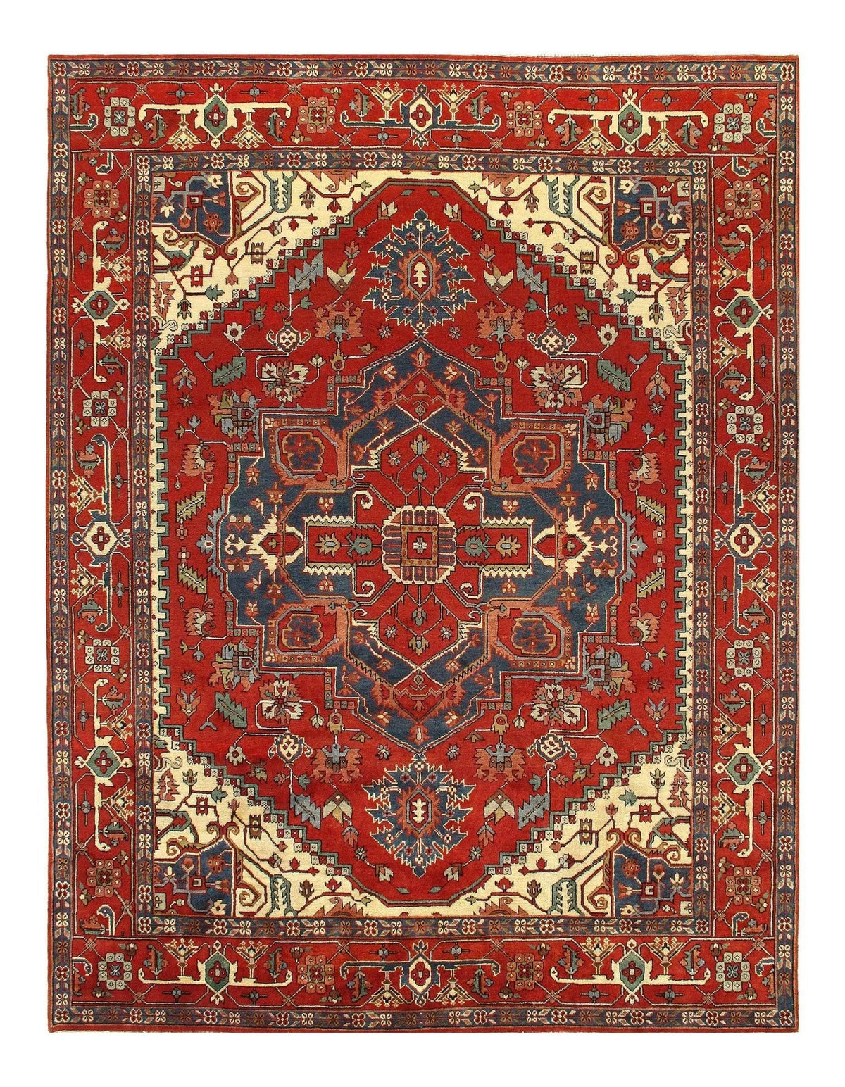 Canvello Rust Silkroad serapi design Rug - 9' X 12' - Canvello