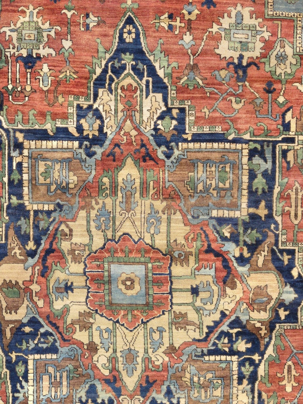 Canvello Serapi Hand - Knotted Rust Wool Area Rug - 9'10" X 14' - Canvello