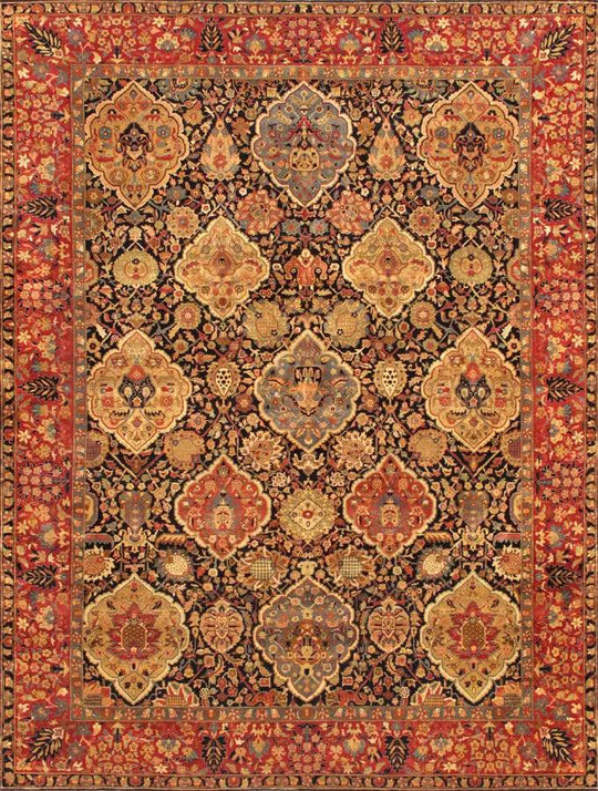 Canvello Silkroad Lamb's Wool Area Kerman Rug - 11'11" X 18' - Canvello