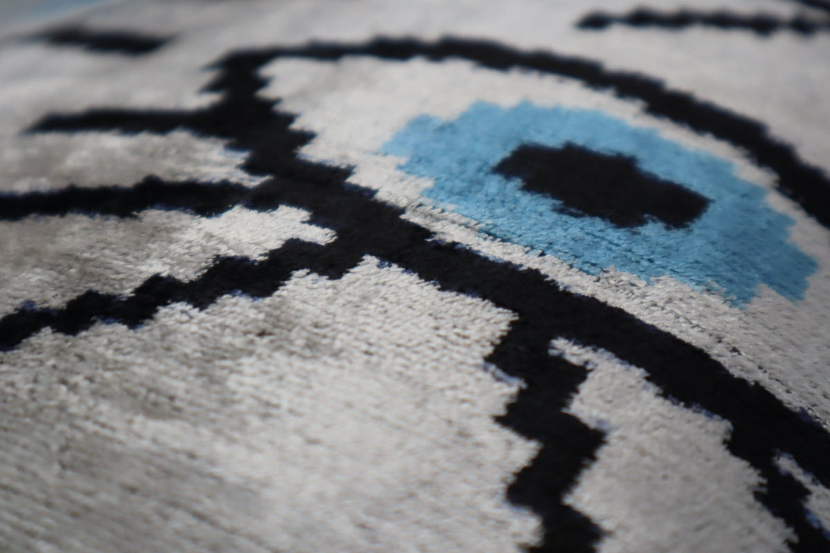 Canvello Silver Black Blue Vegetable Dyed Handmade Turkish Silk Velvet Pillow - A Work of Art - Canvello