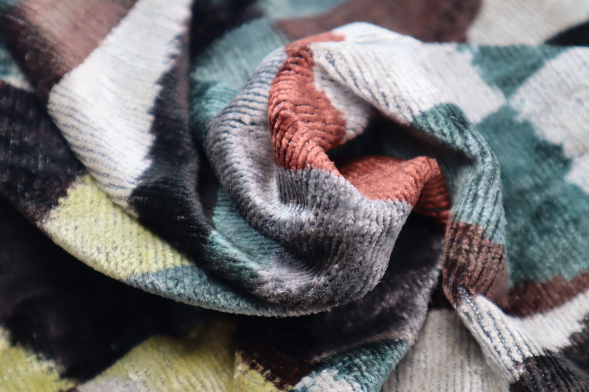 Canvello Teal Beige Brown Vegetable Dyed Handmade Turkish Silk Velvet Pillow - A Work of Art - Canvello