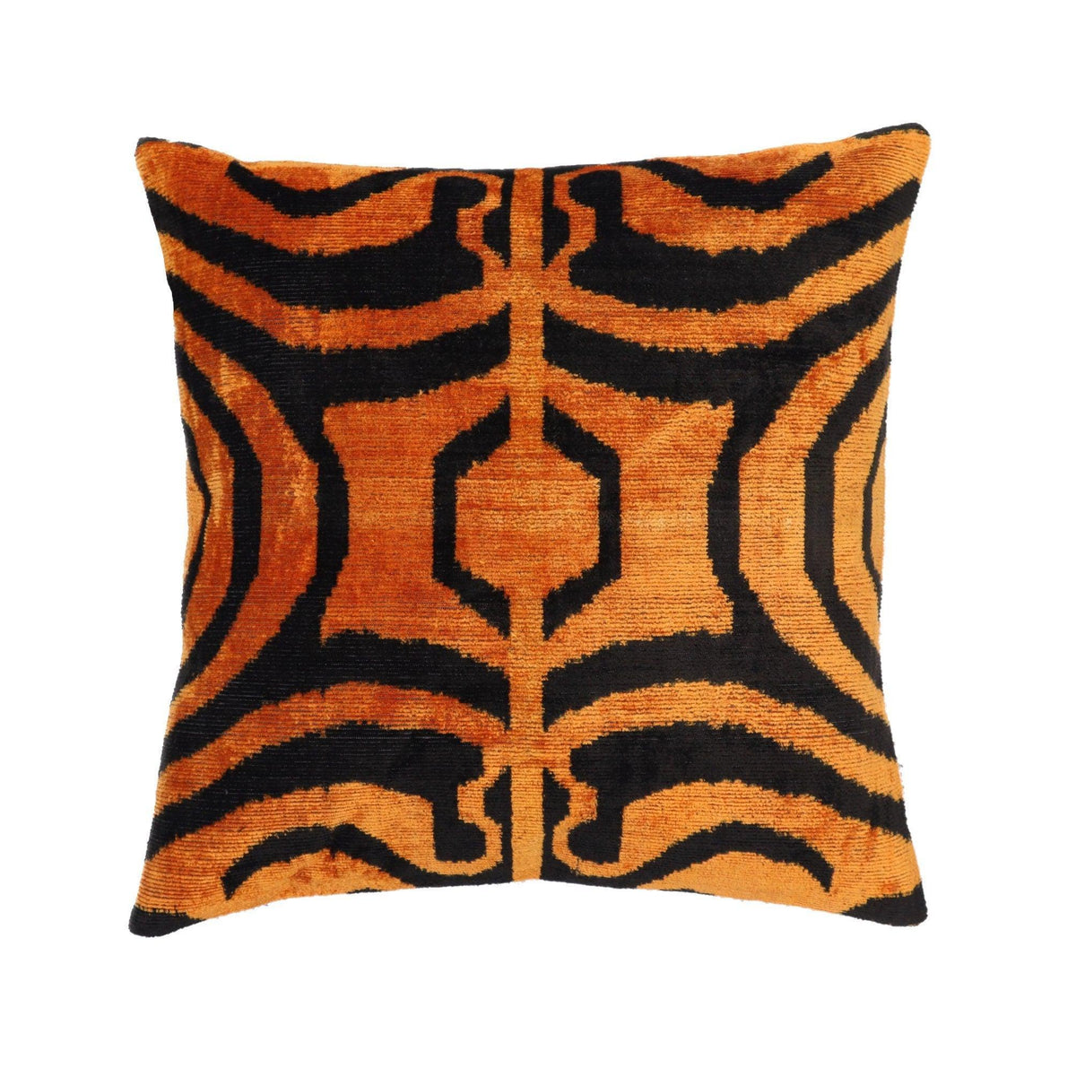 Canvello Tiger Print Burnt Orange Throw Pillows - 16x16 inch - Canvello