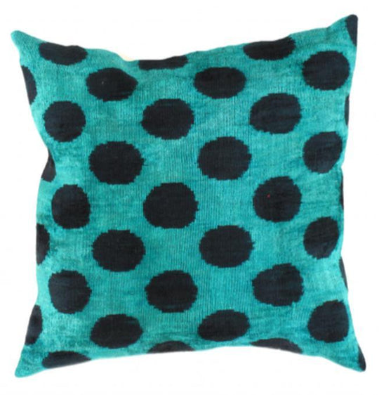 Canvello Turkish Multi Color Velvet Ikat Pillow - 24'' X 24"