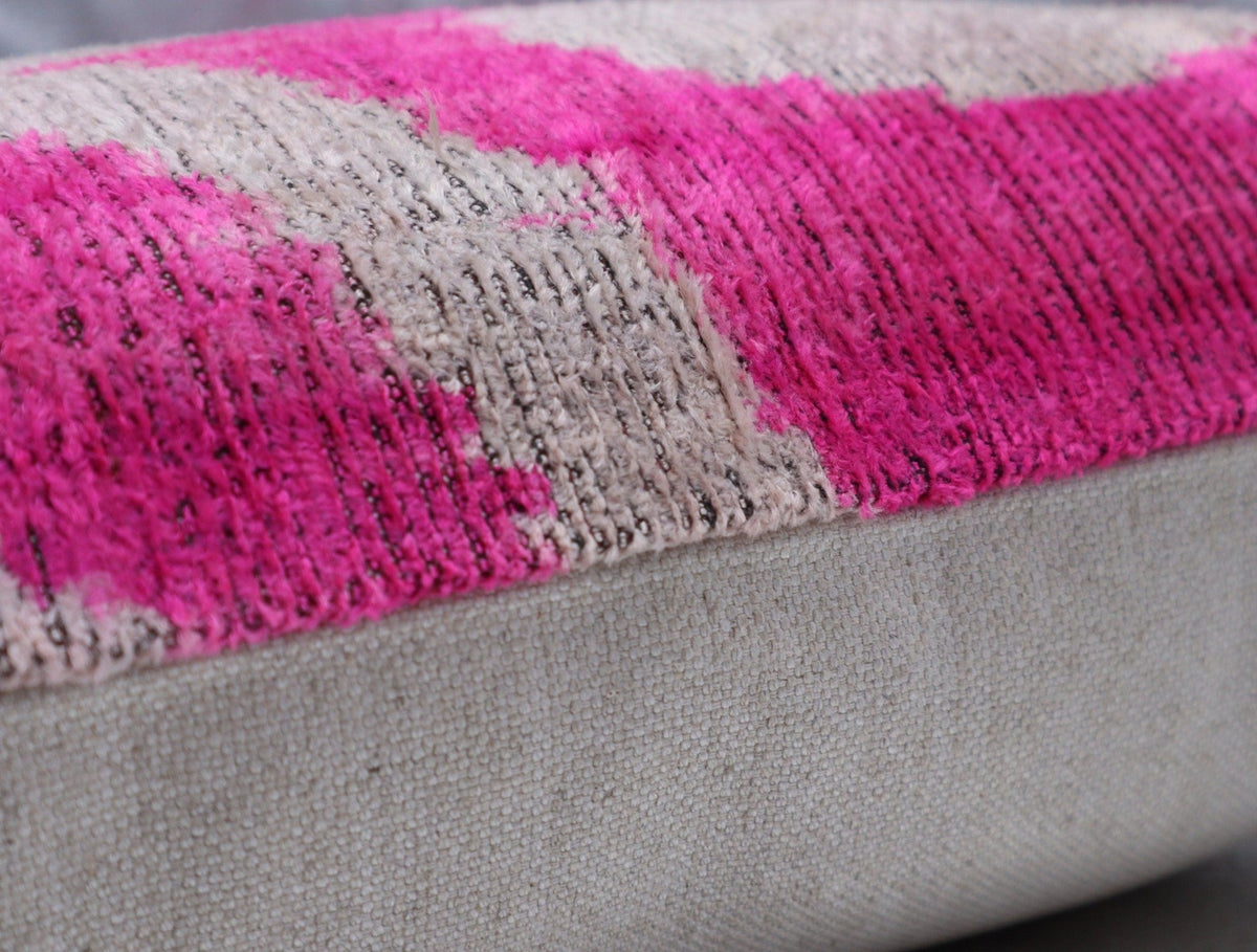 Canvello Velvet Pink Ivory Pillow | 16 x 16 in (40 x 40 cm) - Canvello