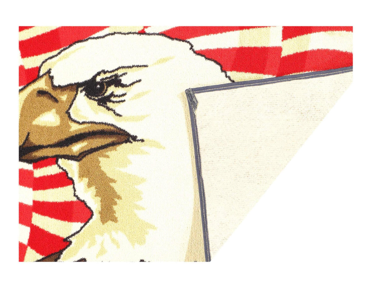 Canvello Vintage American Flag Eagle Machine made rug 3' X 5' - Canvello