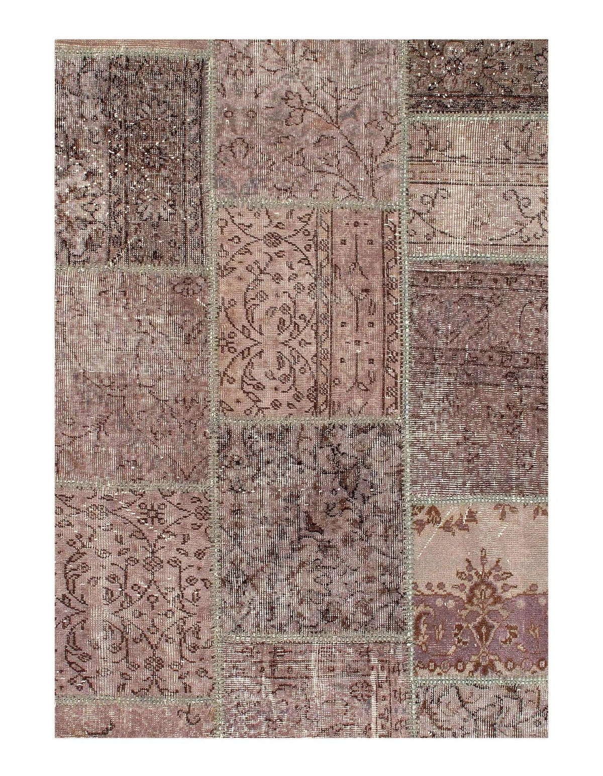 Canvello Vintage Gray color Turkish Patchwork Area Rug - 8' x 10' - Canvello