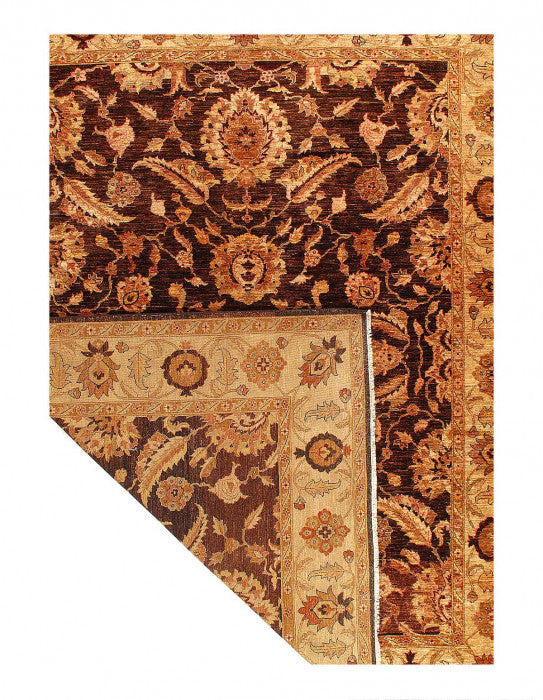 Canvello Handmade Oushak Brown Rug - 8'11'' X 11'6''