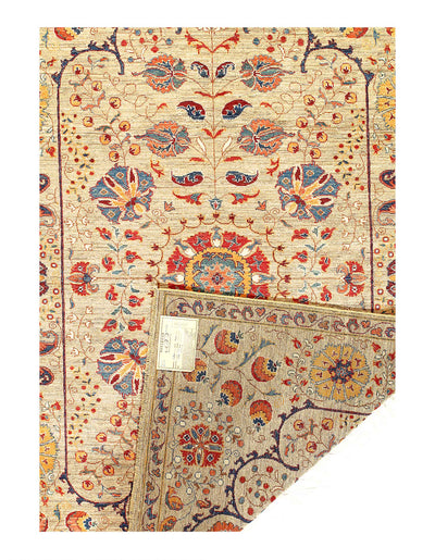 Fine Suzani Natural Dyed Wool Rug 5'7'' X 8'2''