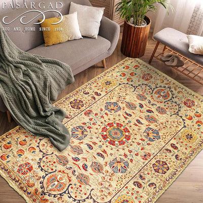 Fine Suzani Natural Dyed Wool Rug 5'7'' X 8'2''