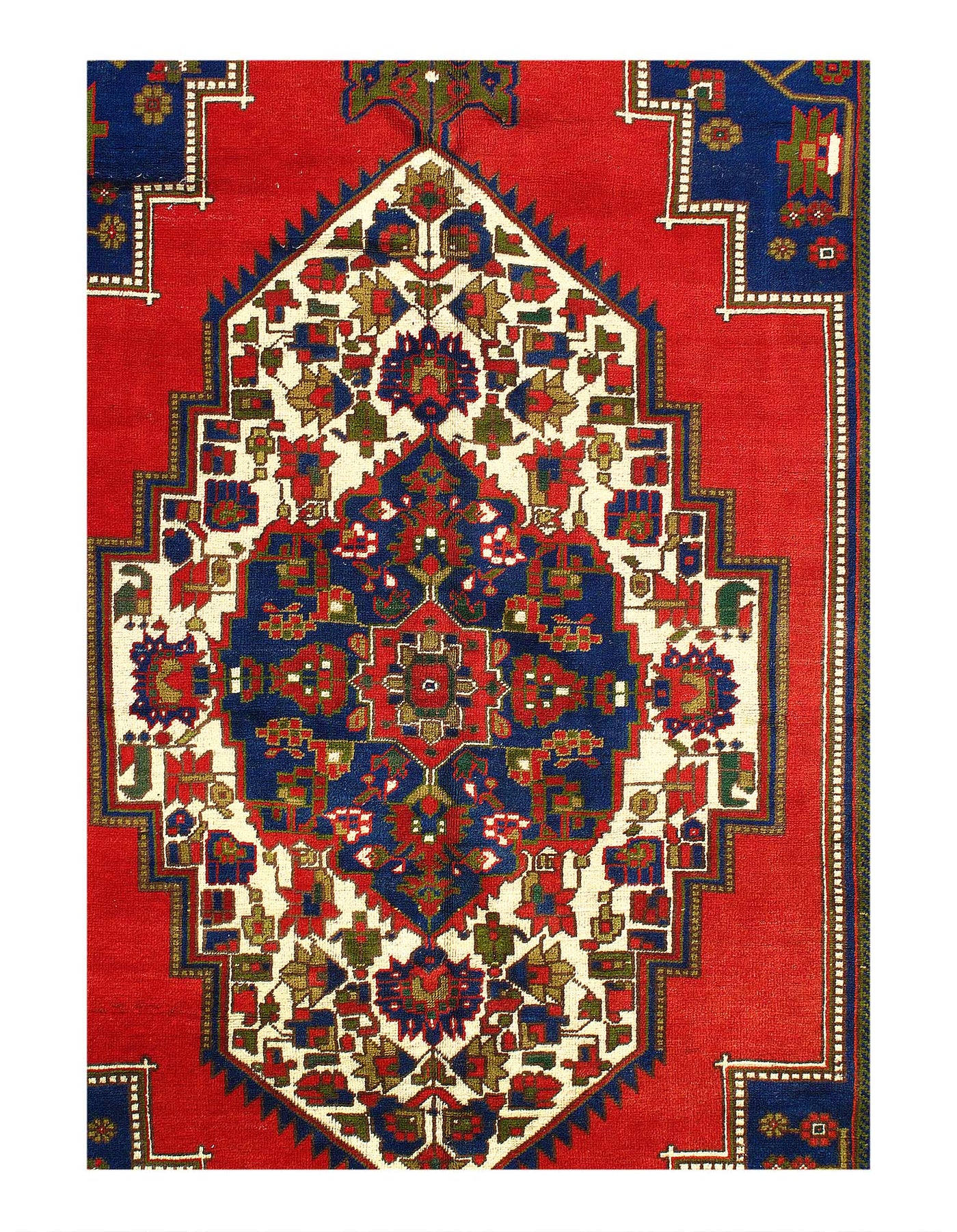 Fine Hand knotted Vintage Kazak rug 6'9'' X 12'9''