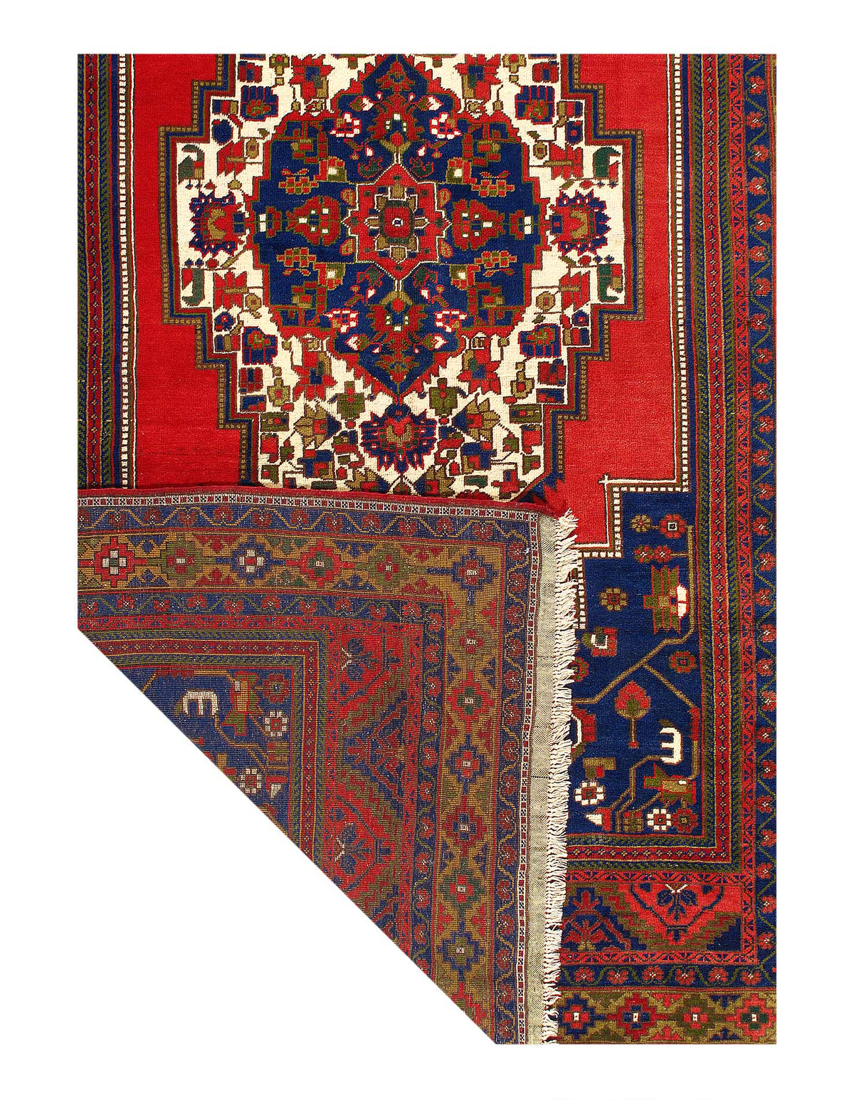 Fine Hand knotted Vintage Kazak rug 6'9'' X 12'9''