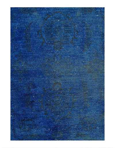 Blue Color Fine hand knotted Overdyed Modern rug 5'7'' X 7'3''