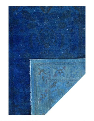 Blue Color Fine hand knotted Overdyed Modern rug 5'7'' X 7'3''