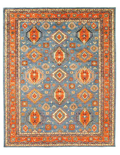 Light Blue Fine Hand knotted Kazak 8' X 9'9''