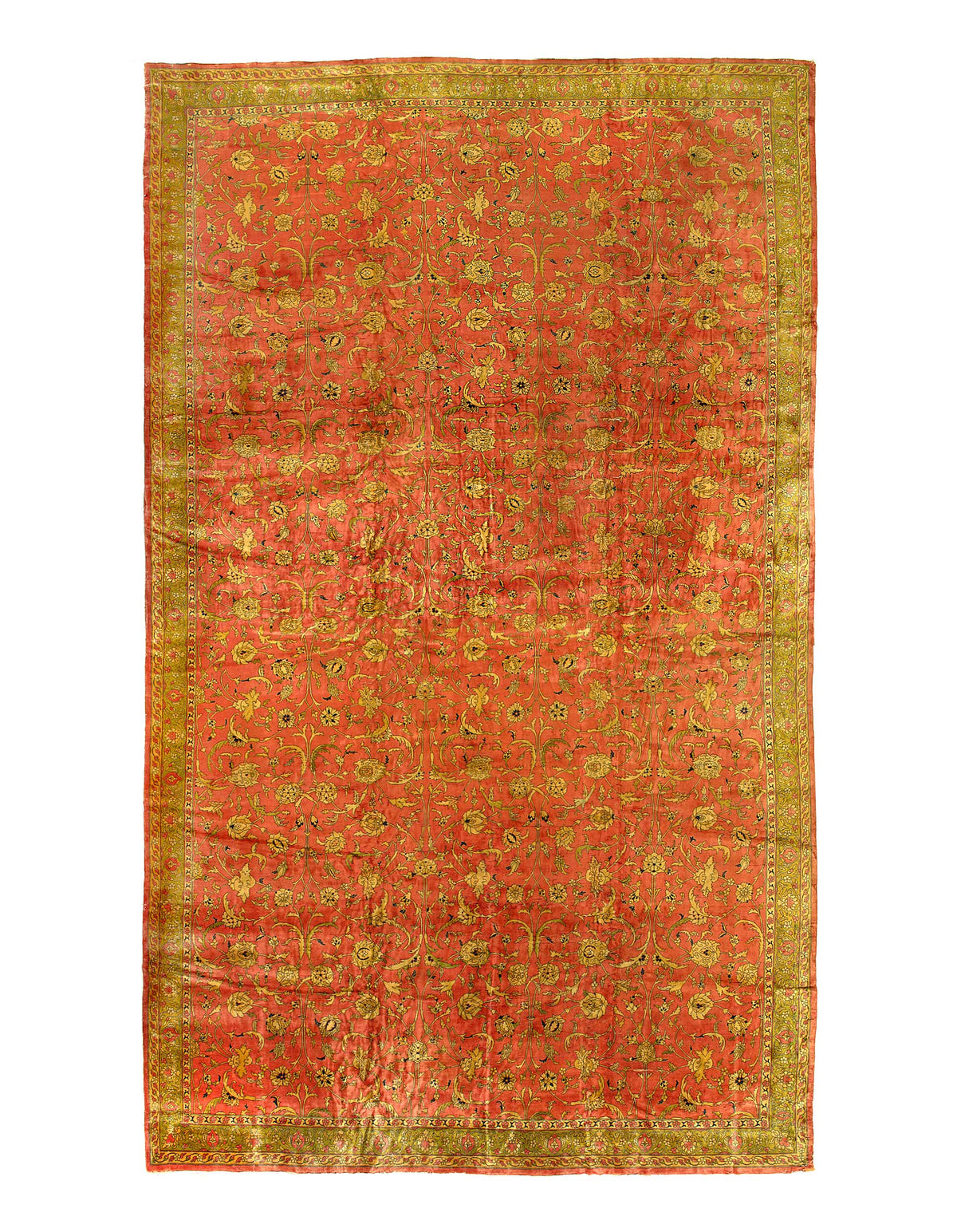 Fine Hand knotted Antique Agra rug 14'9"x25'7"