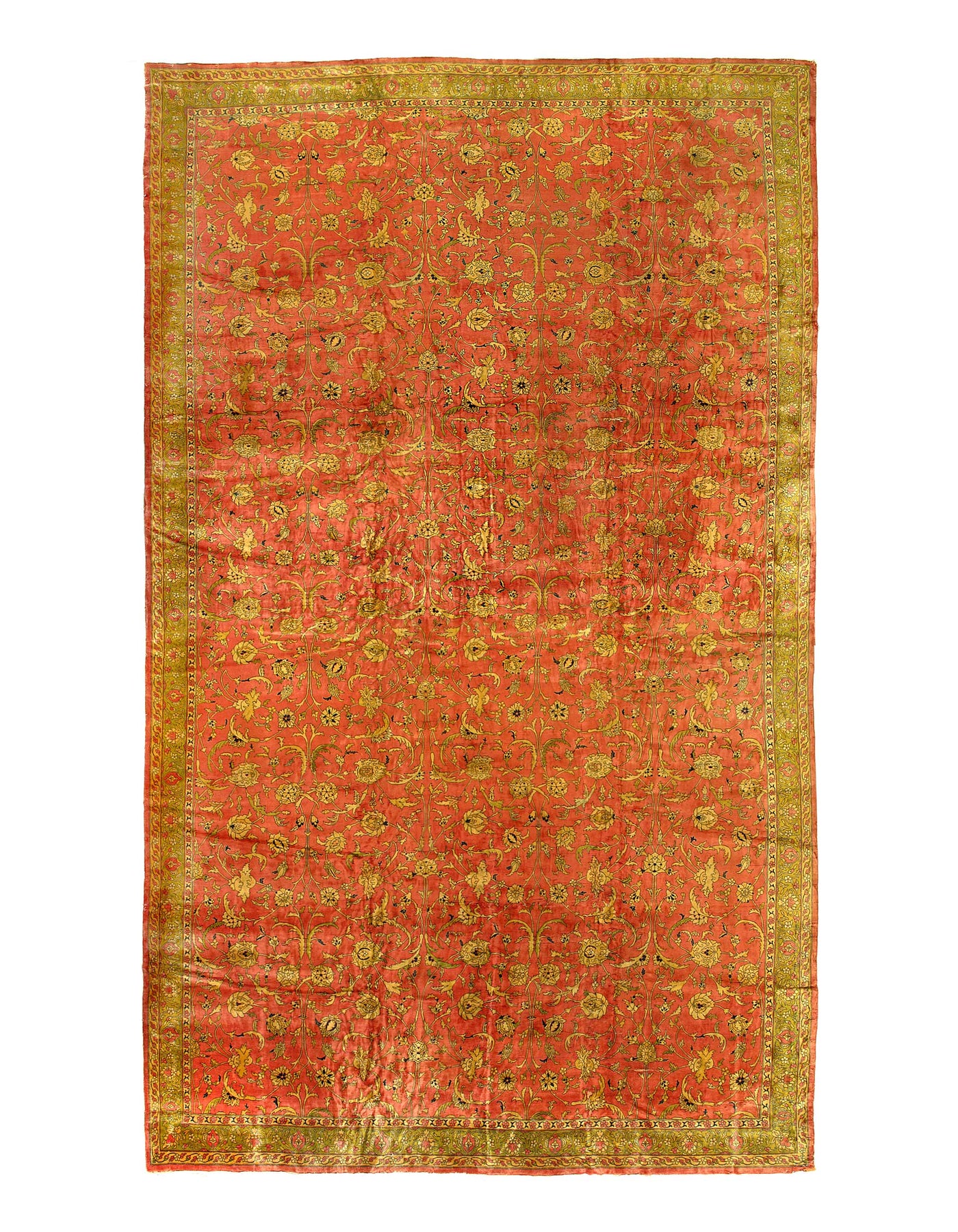 Fine Hand knotted Antique Agra rug 14'9"x25'7"