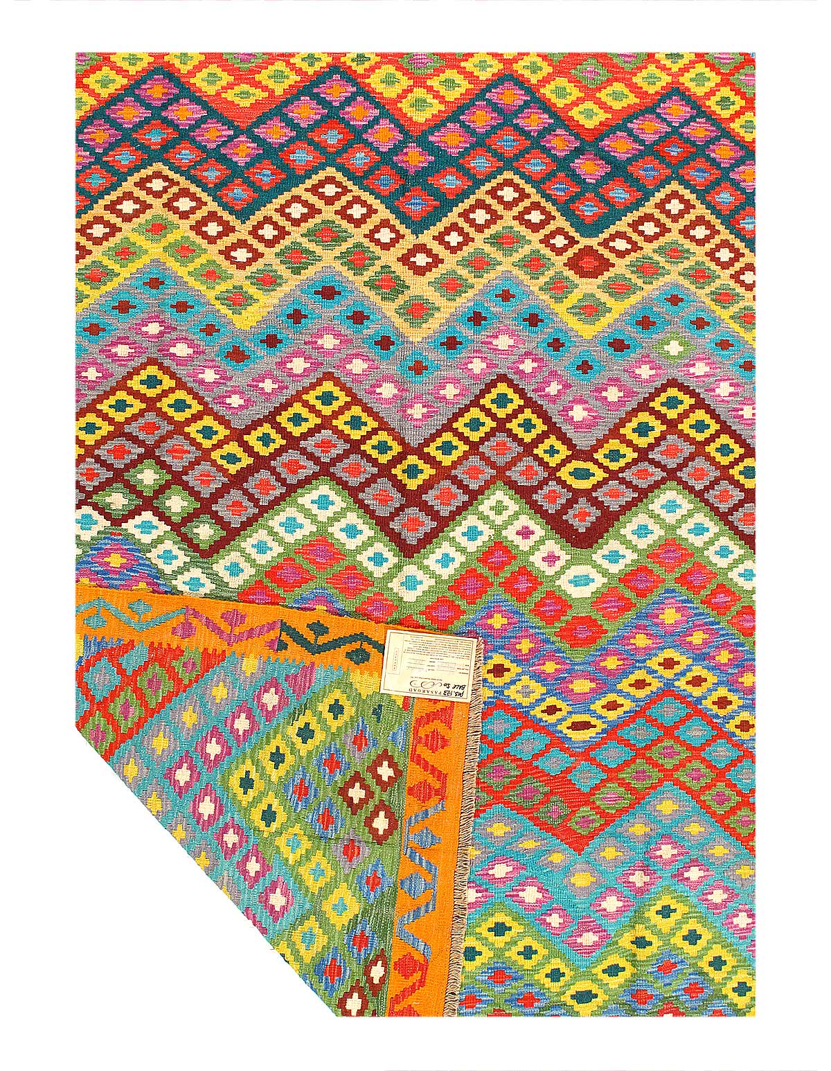 Reversible Kilim Flat Weave Wool On Wool Rug 6'X 8'