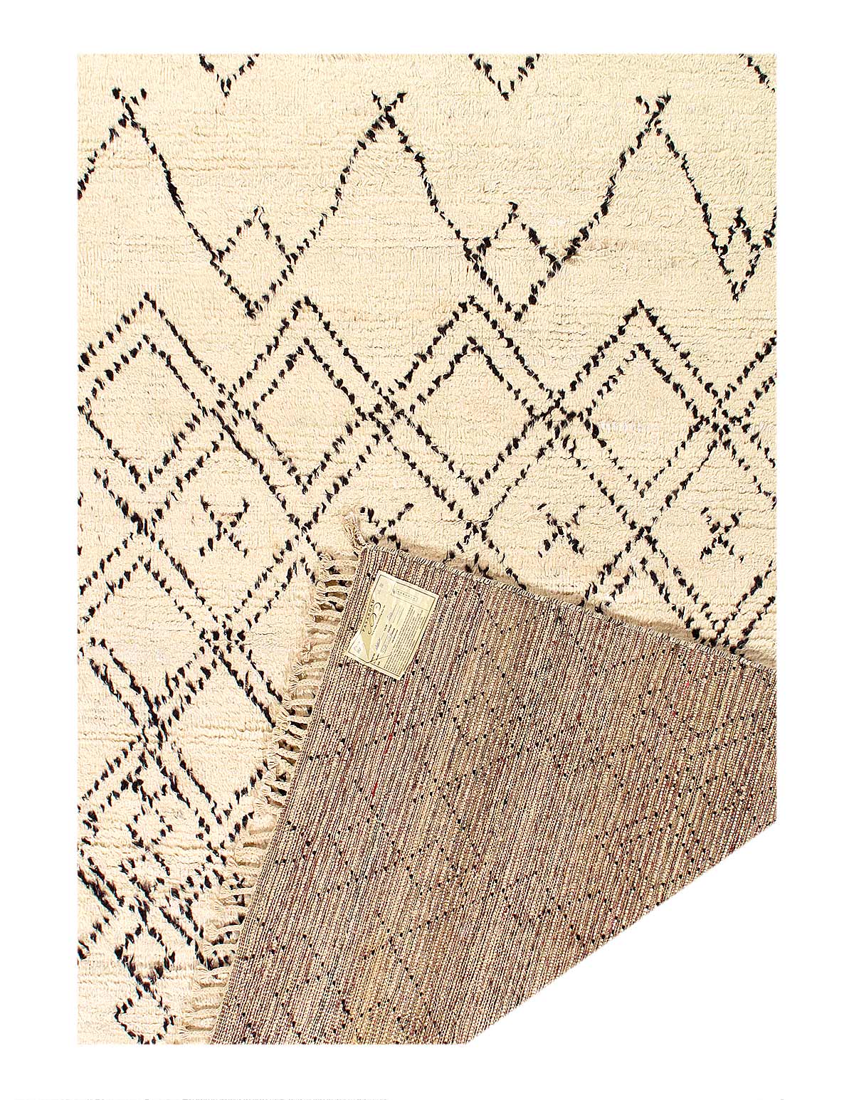 Ivory color Hand knotted Moroccan rug 6'x 9'3"