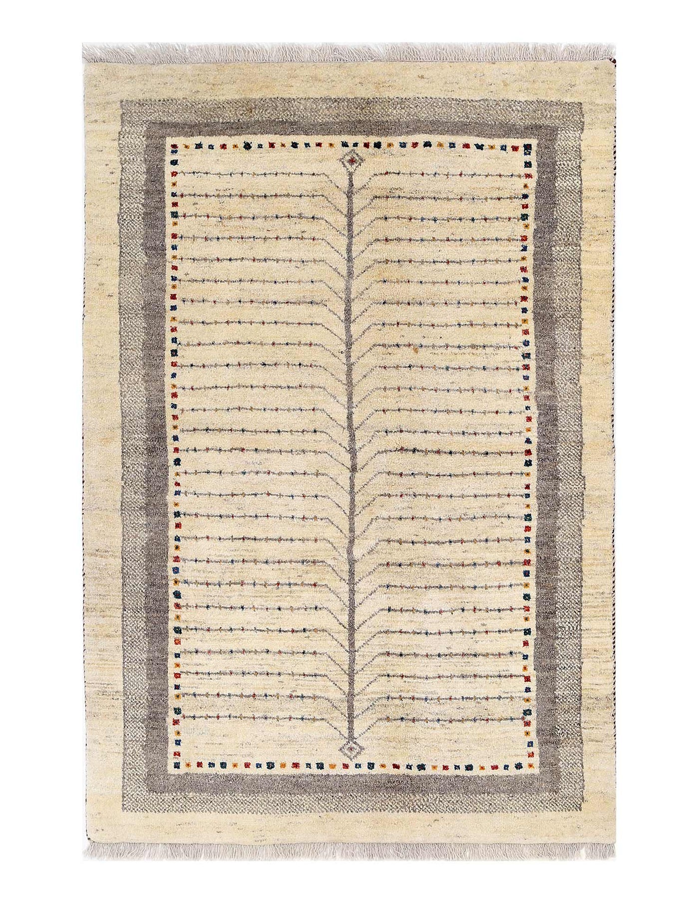 Hand knotted Grey rug 4'X 6'