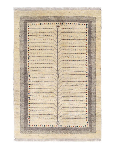 Hand knotted Grey rug 4'X 6'
