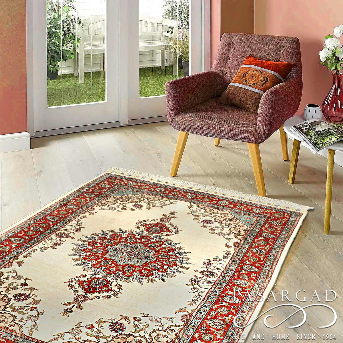 Ivory Sino Pure silk 2'7"x4'