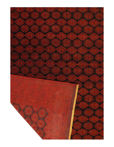 Afghan Bashir Red Hand Knotted Rug 9'9"X 12'7"