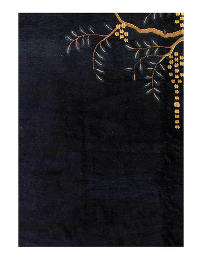 Navy Blue Antique Chinese Art Deco Rug 9'X14'4"