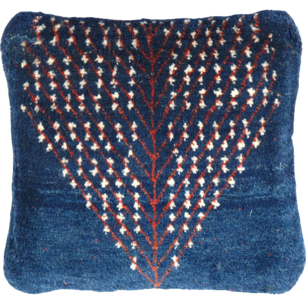 Fine Hand knotted Gabbeh pillow 15"X 15"