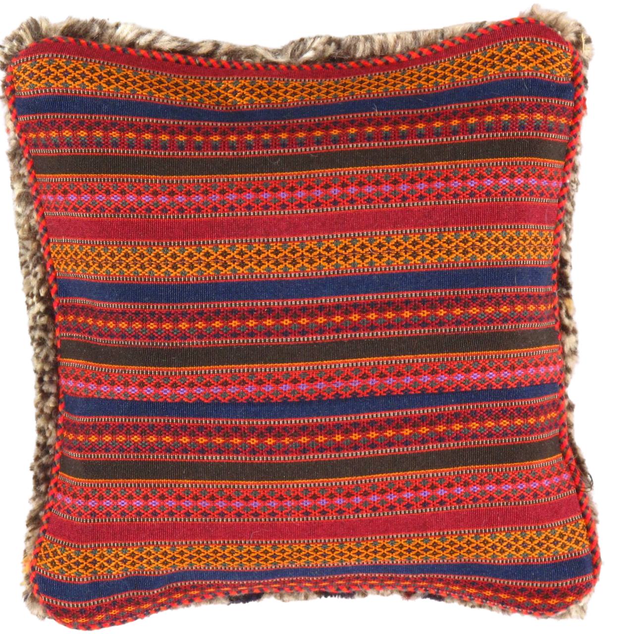 Fine Hand knotted Gabbeh pillow 14"X 14"