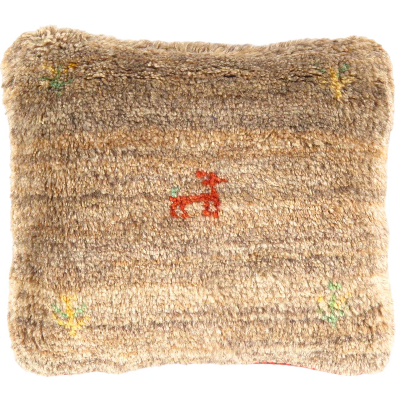 Fine Hand knotted Gabbeh pillow 15"X 16"