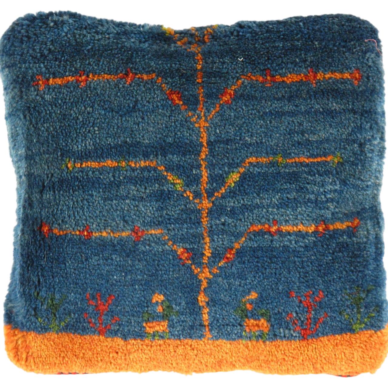 Fine Hand knotted Gabbeh pillow 15"X 16"