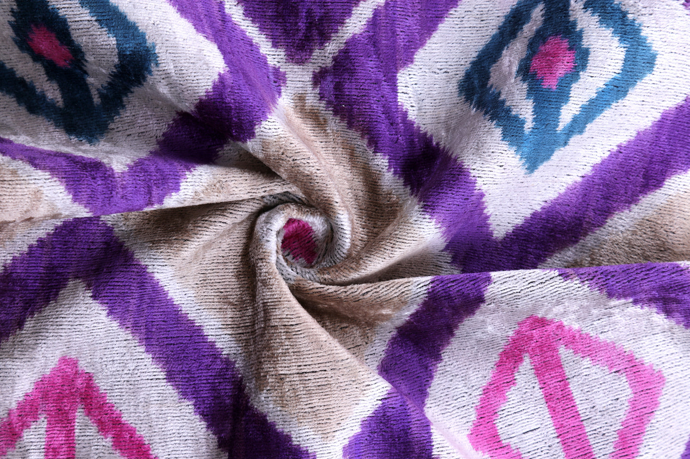 Velvet Diamond Ikat Throw Pillow – Purple & Pink | 20x20"