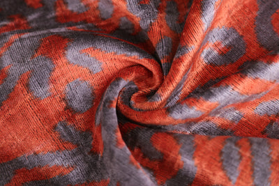 Burnt Orange & Lavender Damask Velvet Pillow – Handmade 16x24