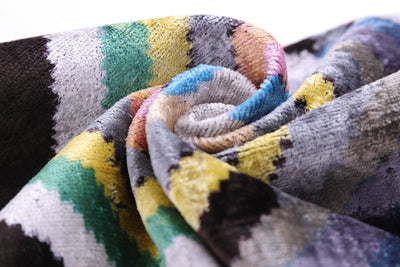 Multicolor Chevron Velvet Pillow – 16x16” | Artisan-Made Silk