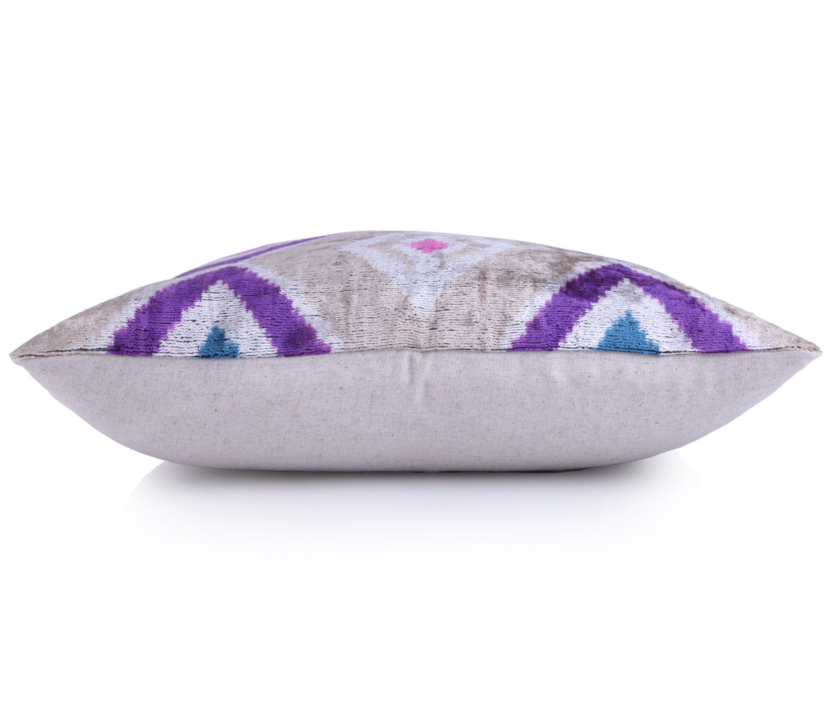 Violet & Indigo Diamond Ikat Pillow – 16x16” Silk Velvet Handmade