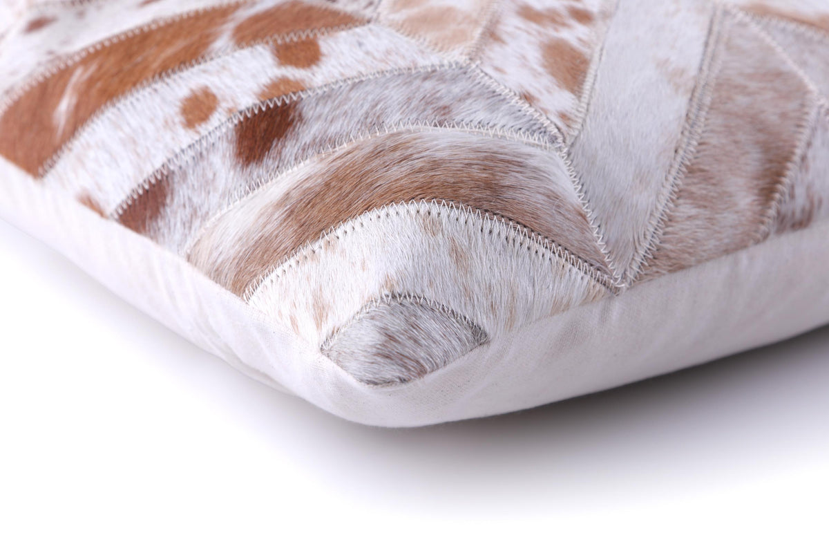 Luxury Chevron Genuine Hair-On Cowhide Pillow 18x18 | Handmade