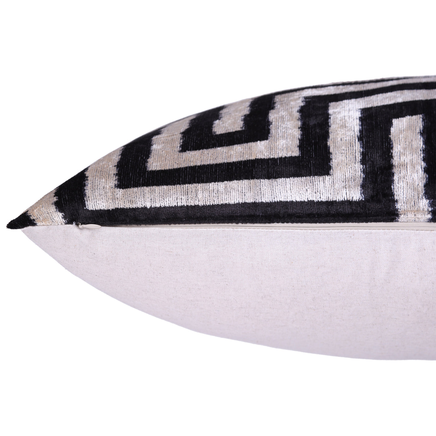 Black & White Geometric Velvet Throw Pillow | 16x24 Handmade Luxury Decor