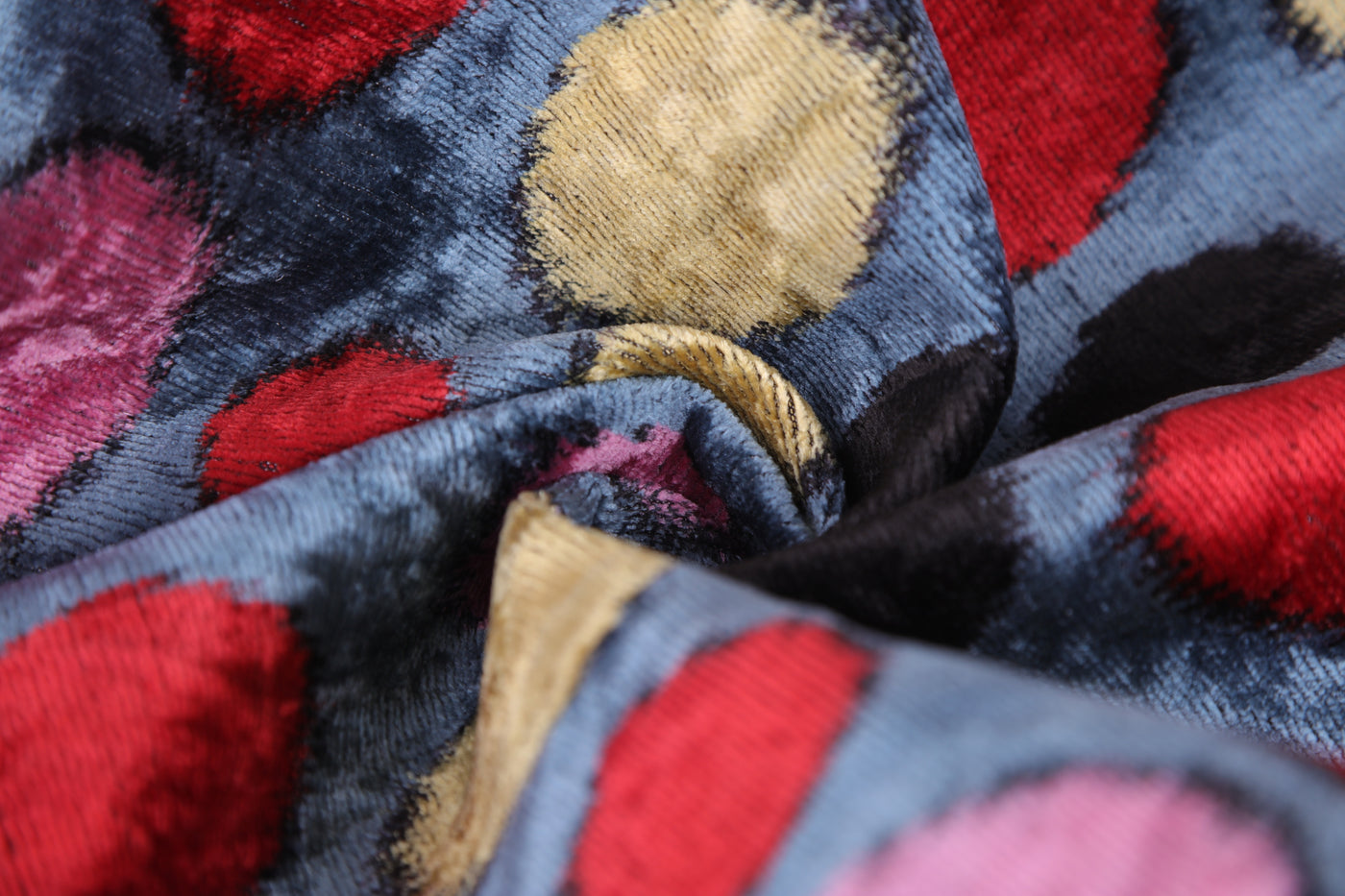 Velvet Polka Dot Silk Pillow – 16x24 Ikat Design | Luxury Handmade Throw Pillow