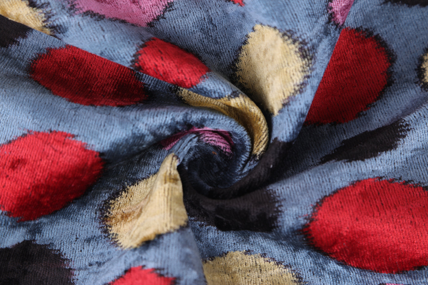 Velvet Polka Dot Silk Pillow – 16x24 Ikat Design | Luxury Handmade Throw Pillow