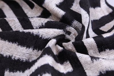 Black & White Geometric Velvet Throw Pillow | 16x24 Handmade Luxury Decor