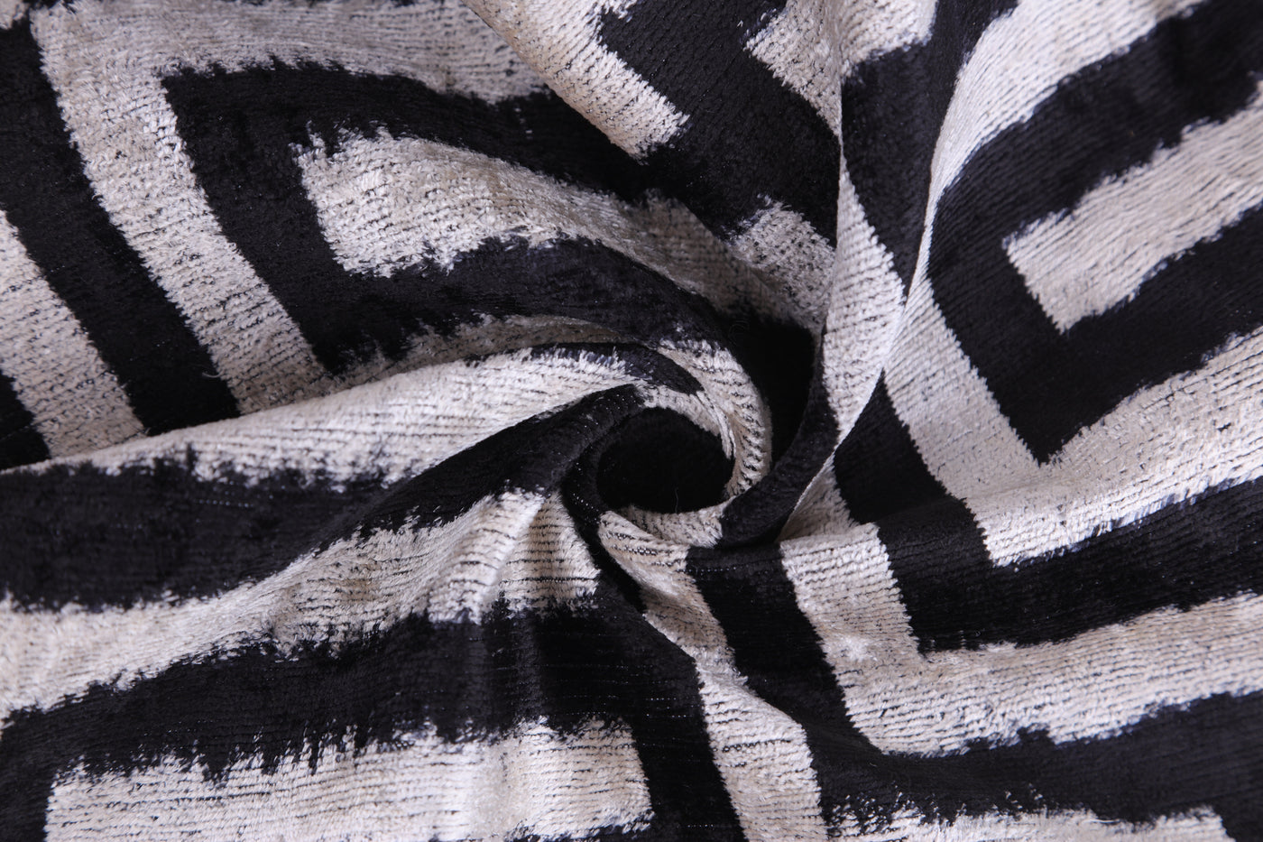 Black & White Geometric Velvet Throw Pillow | 16x24 Handmade Luxury Decor