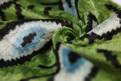Green Evil Eye Silk Velvet Pillow with insert 16x24 – Handmade in California