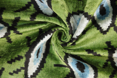 Green Evil Eye Silk Velvet Pillow with insert 16x24 – Handmade in California