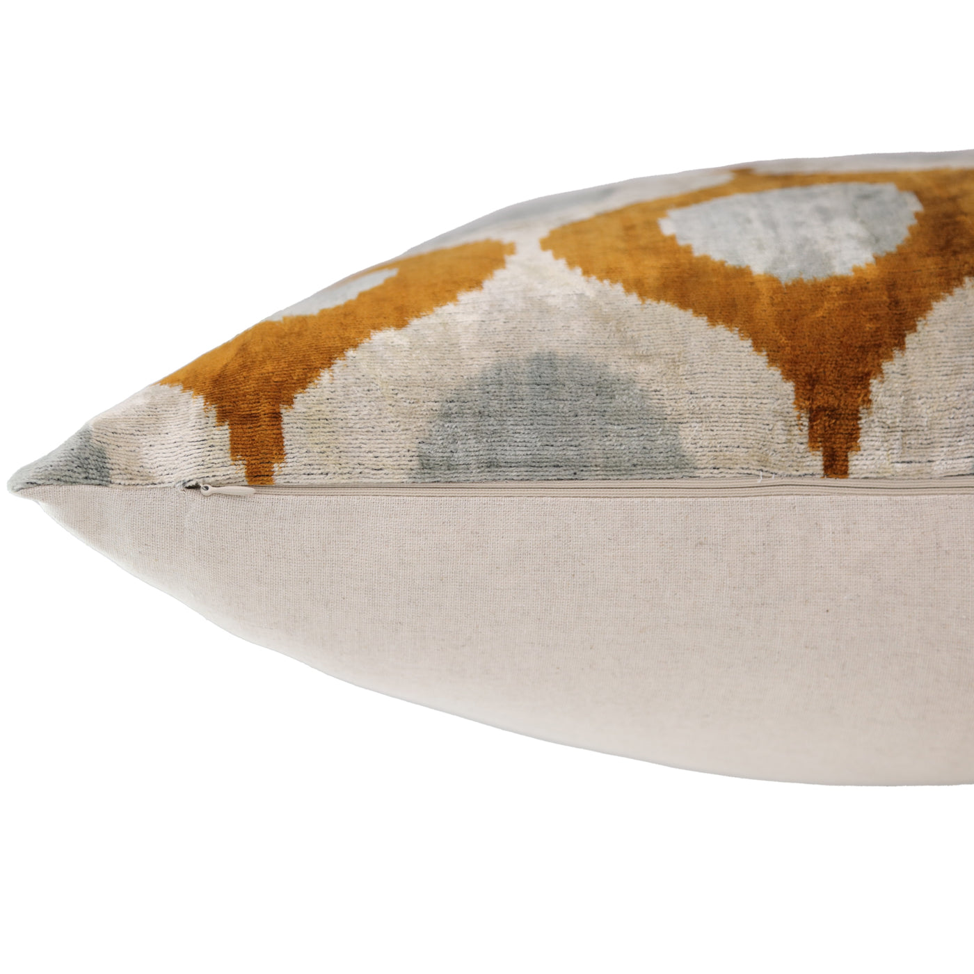 Amber & Gray Circle Velvet Pillow 20x20 – Handcrafted Luxury