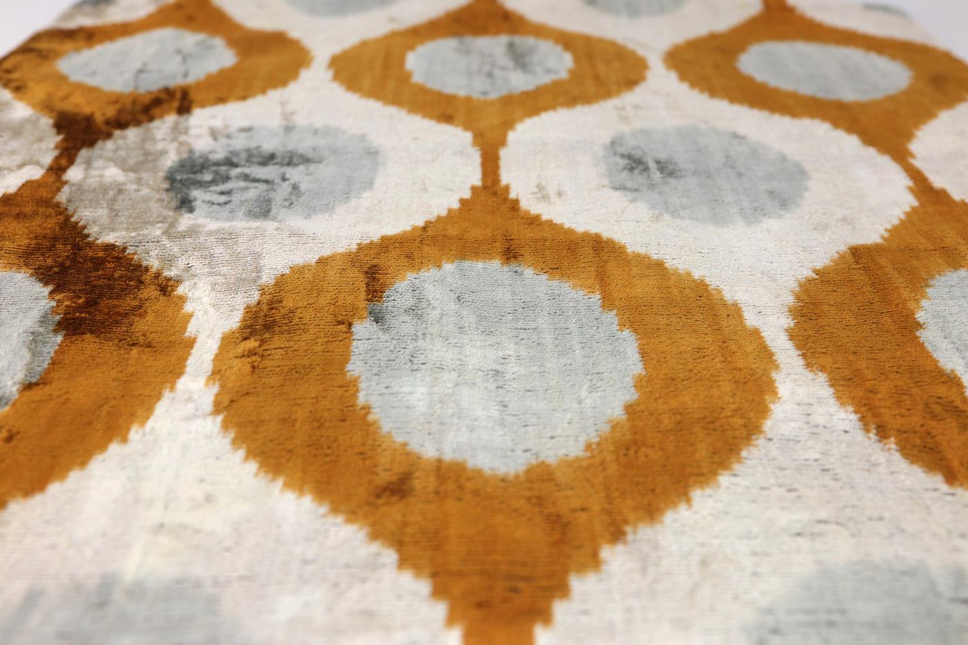 Amber & Gray Circle Velvet Pillow 20x20 – Handcrafted Luxury