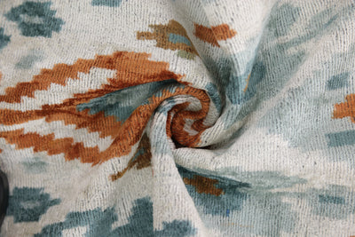 Luxury Blue Trellis Silk Velvet Throw Pillow | 16x24 Ikat Design Handmade in California